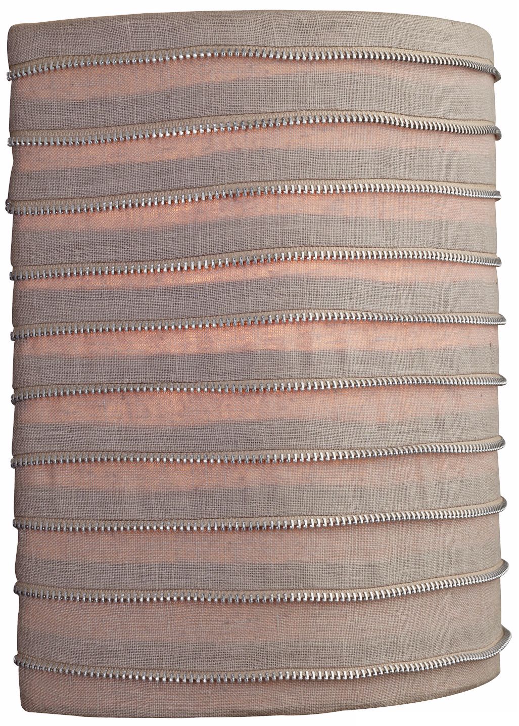 LBL 11" Zipper Detail Brown Fabric LED Wall Sconce