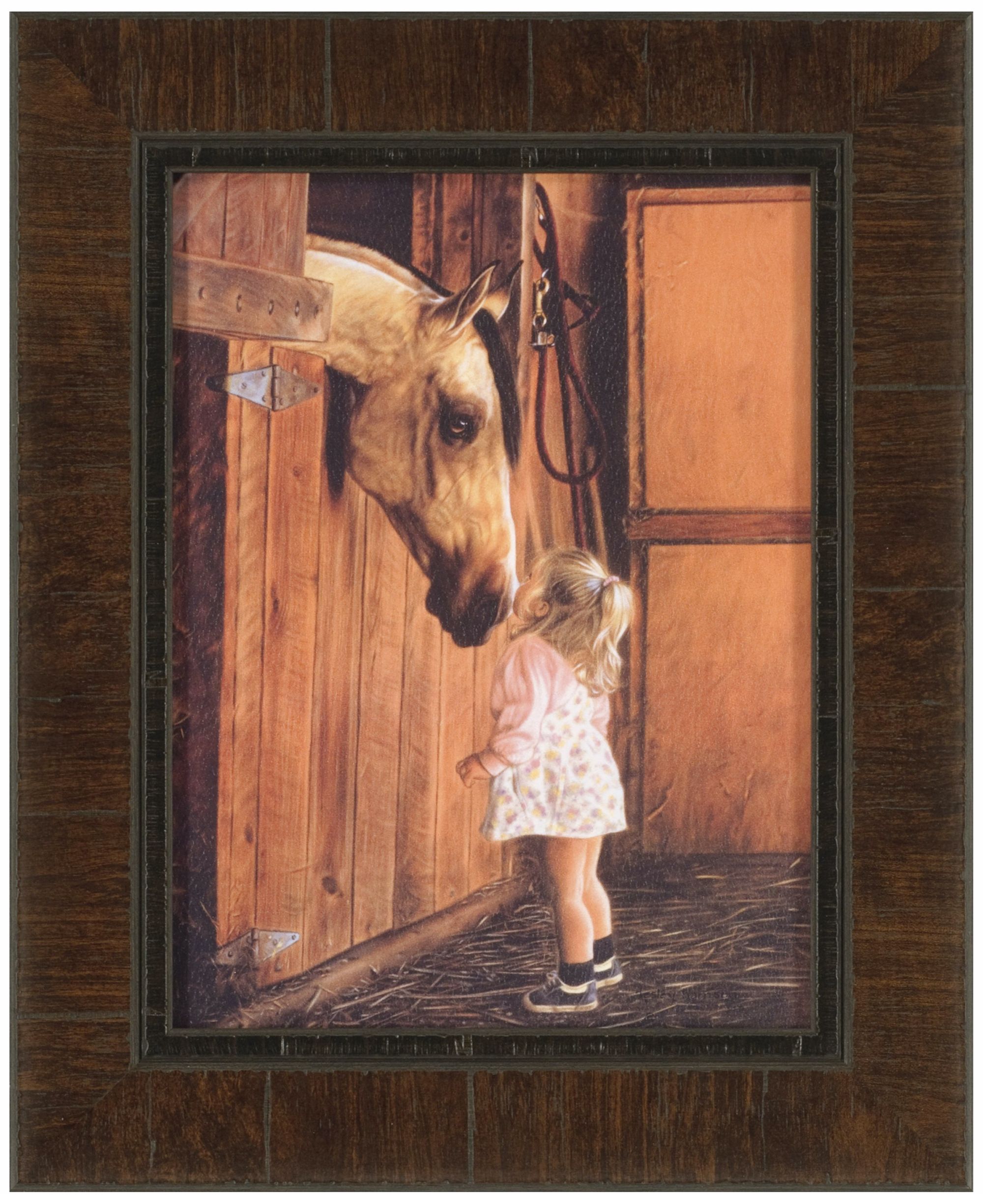 Little Visitor 21 1/2" High Framed Horse Wall Art