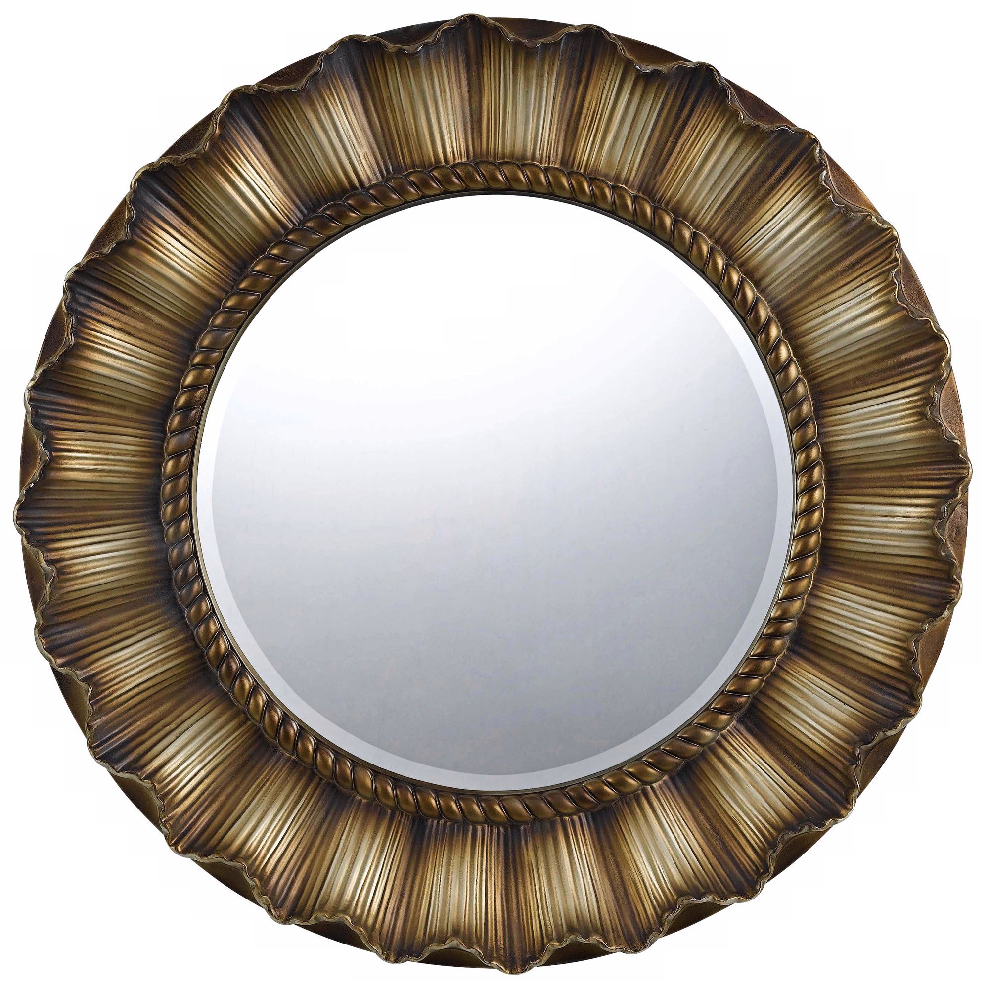 Oberlin Round 33" Golden Wall Mirror