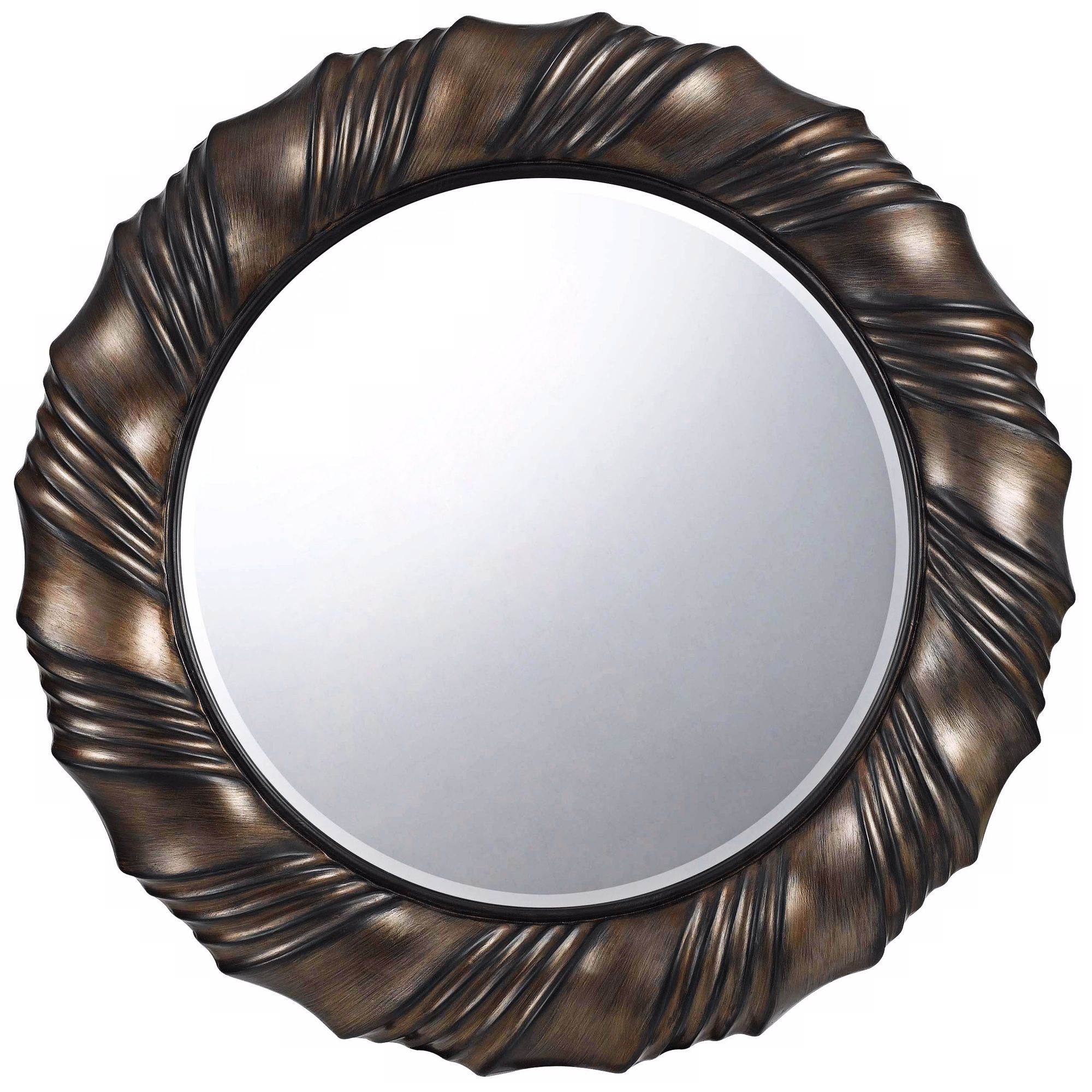 Starke Round 33" Dark Bronze Wall Mirror
