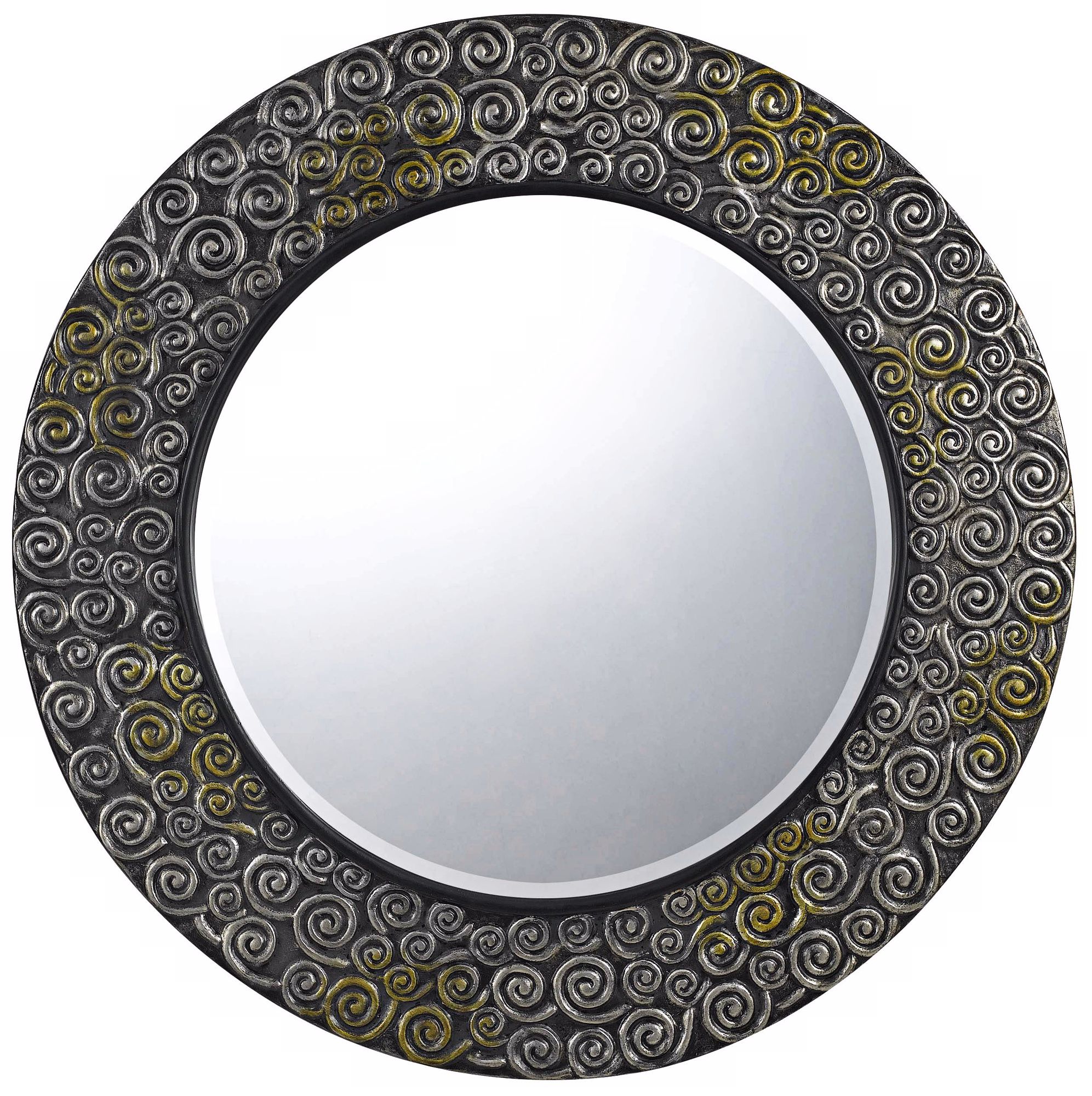 Salisbury Round 32" Scroll Pattern Wall Mirror