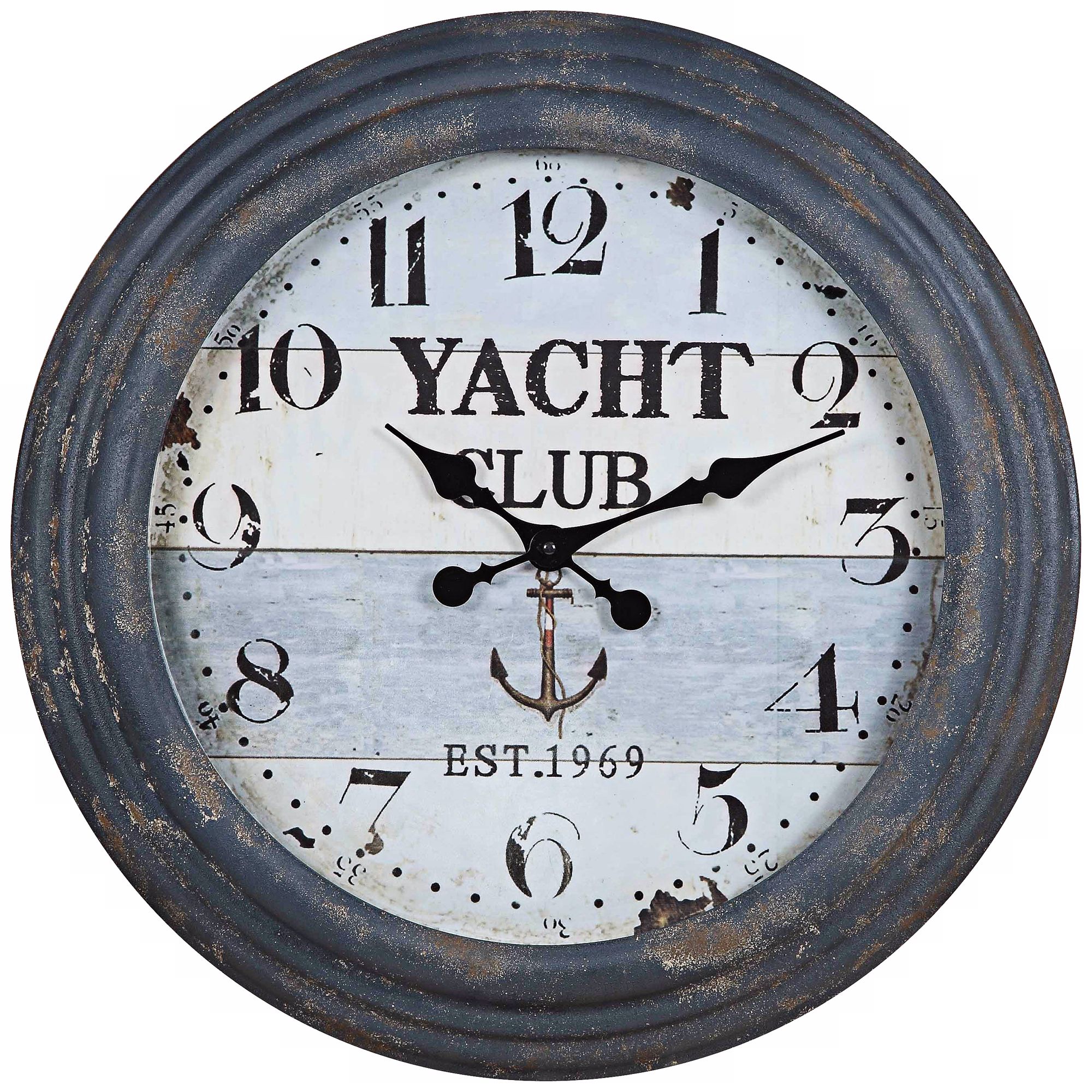 Cooper Classics Rowland 24" Wide Aged Blue Wall Clock