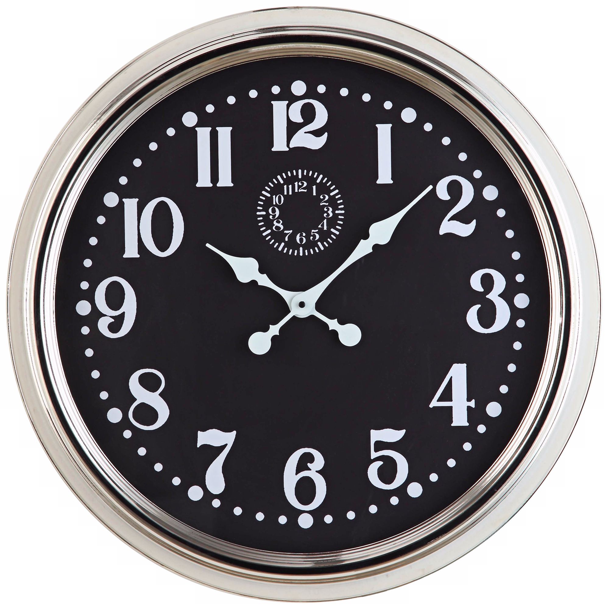 Cooper Classics Fillmore 24 1/2" Wide Nickel Wall Clock