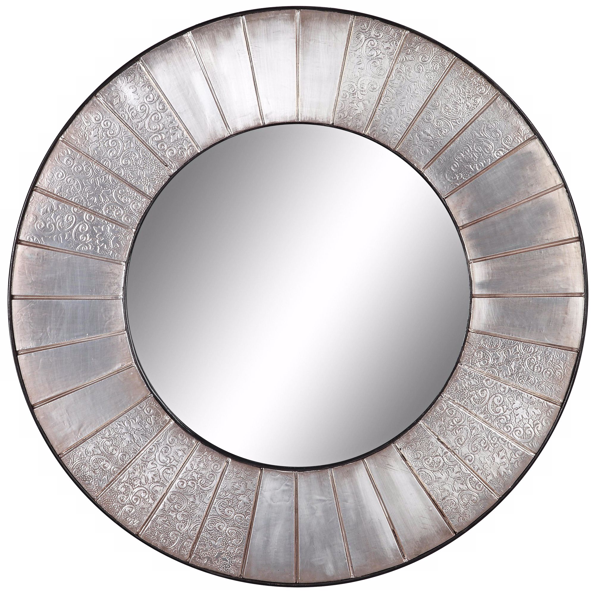 Cooper Classics Clifton Round 31 1/2" Silver Wall Mirror