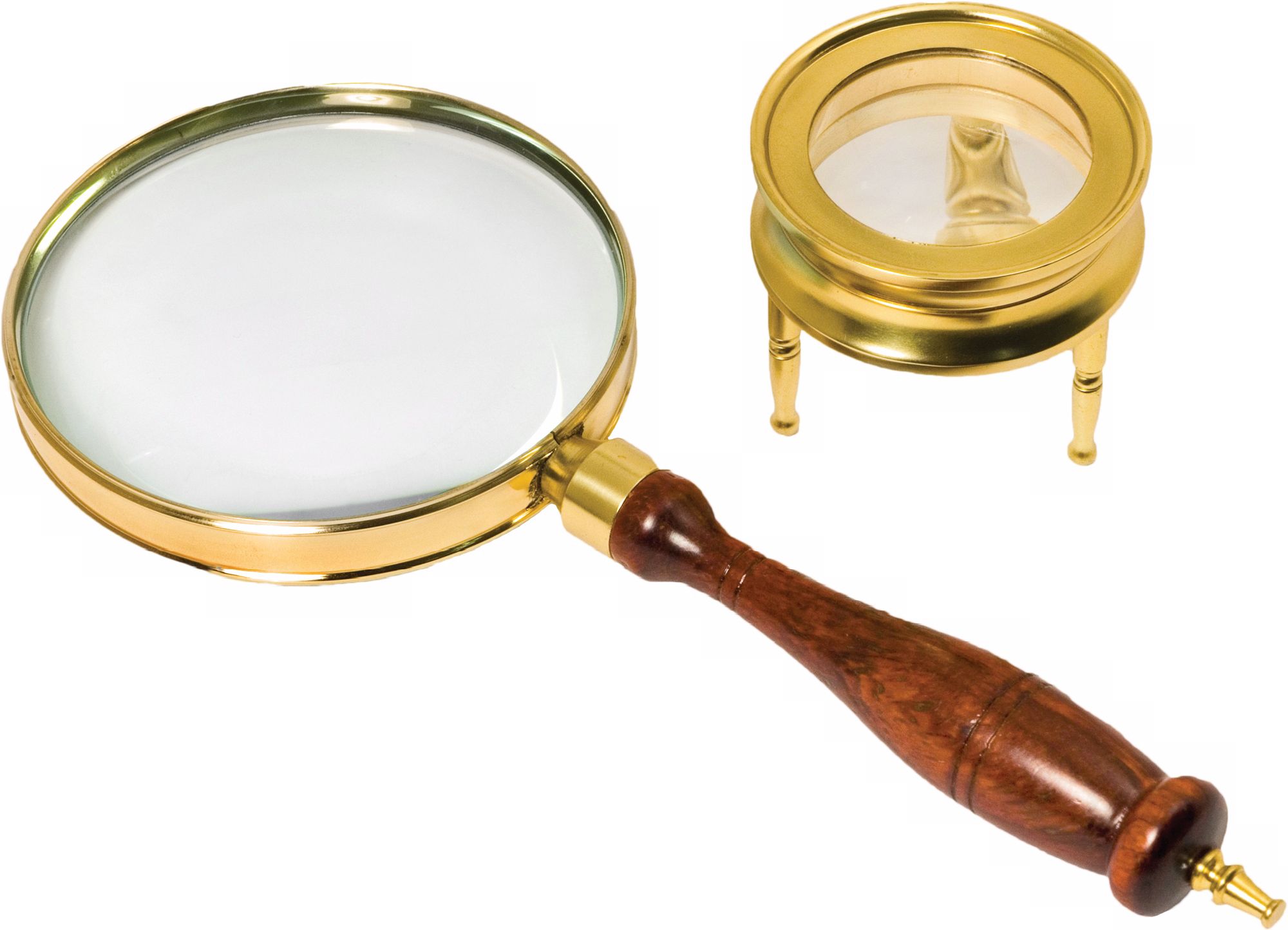 Barska Tabletop and Hand-Held Brass Magnifier Set of 2