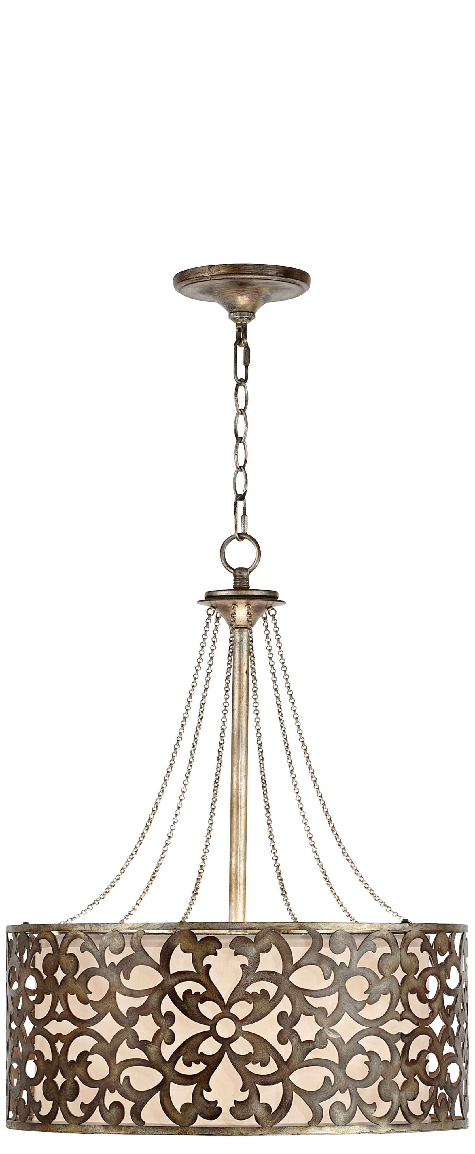 Arrezo Filigree 20" Wide Silver Pendant Light