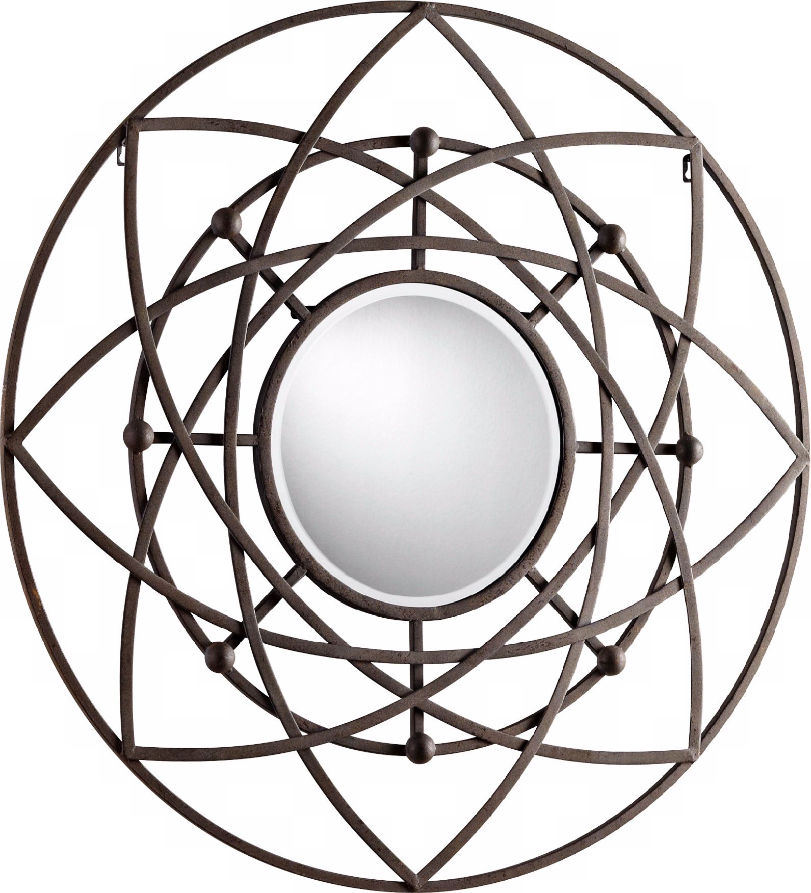 Robles 39" Round Decorative Iron Wall Mirror
