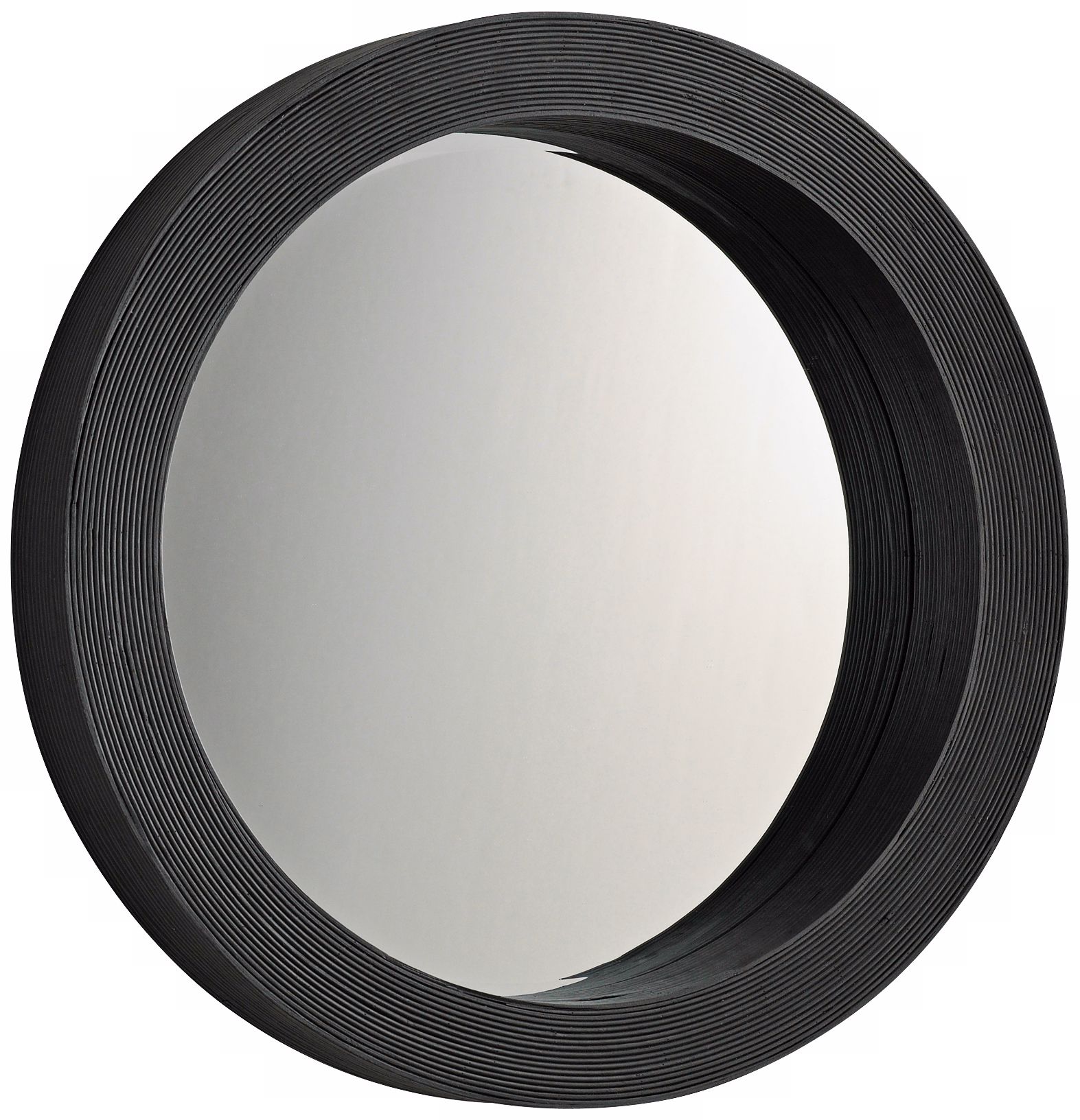 Round Espresso 27" Wide Wood Wall Mirror