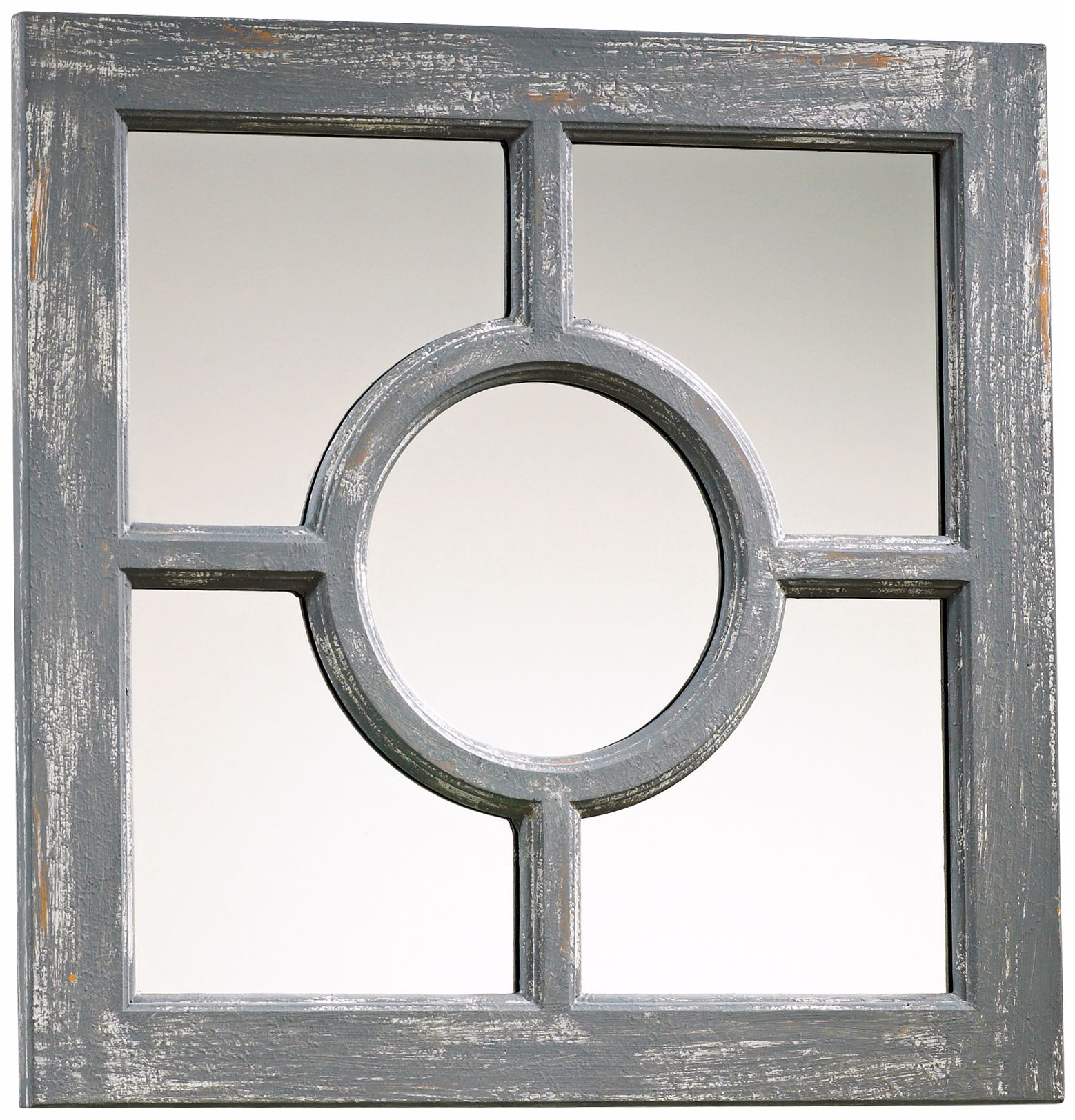 Ashford 16 3/4" Wide Distressed Gray Wood Wall Mirror