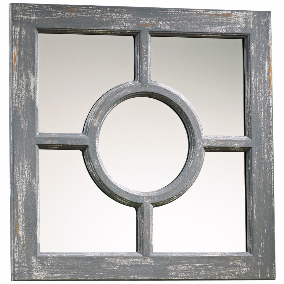 Ashford 16 3/4" Wide Distressed Gray Wood Wall Mirror   #X7224