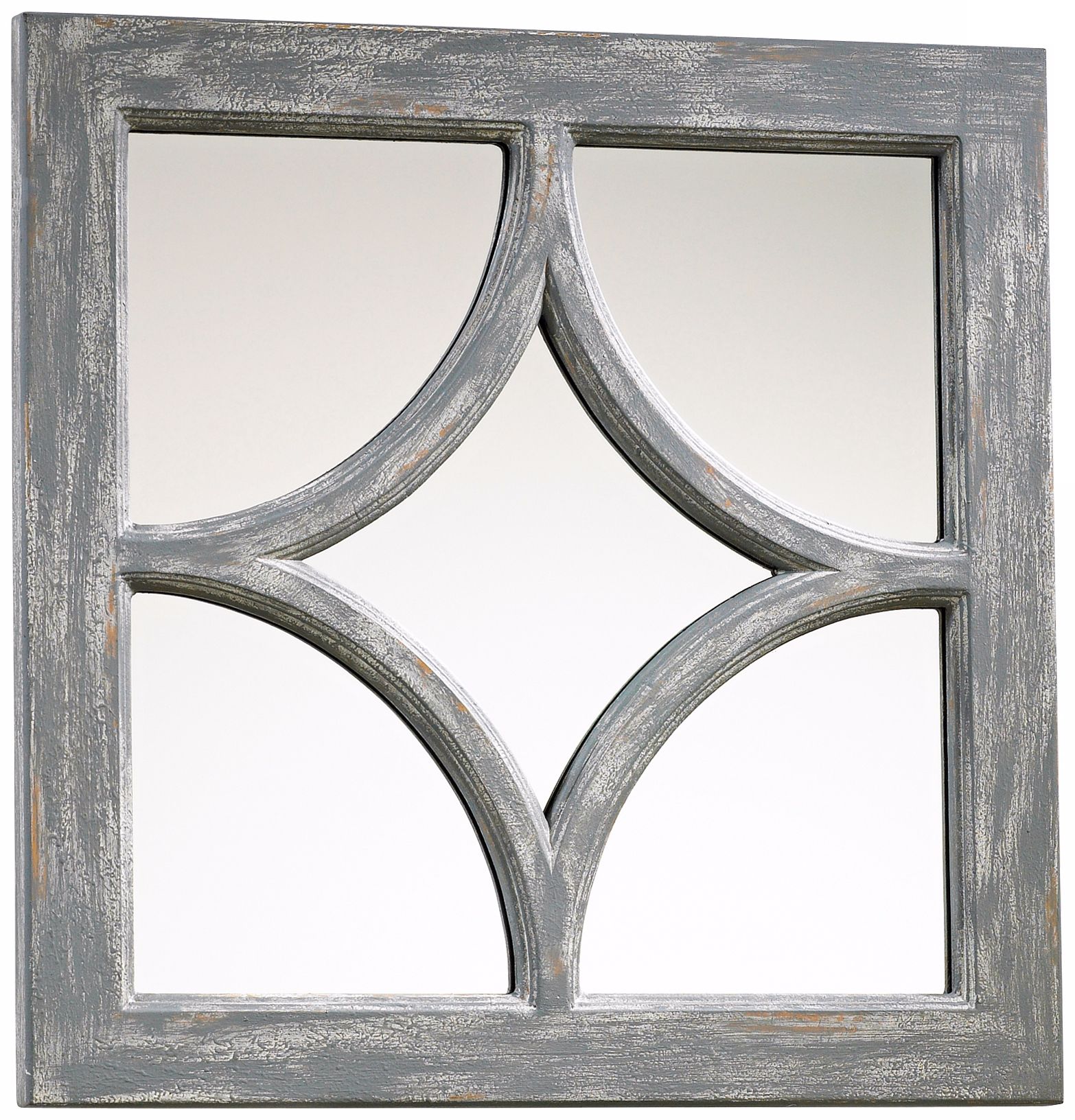 Ashton Grey Wood 16 3/4" Square Wall Mirror