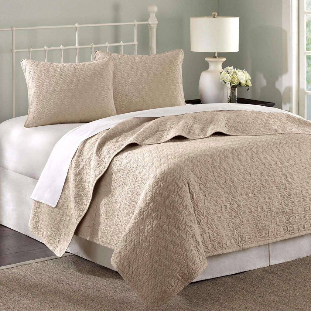 Hampton Hill Cool Cotton Geometric Coverlet Set