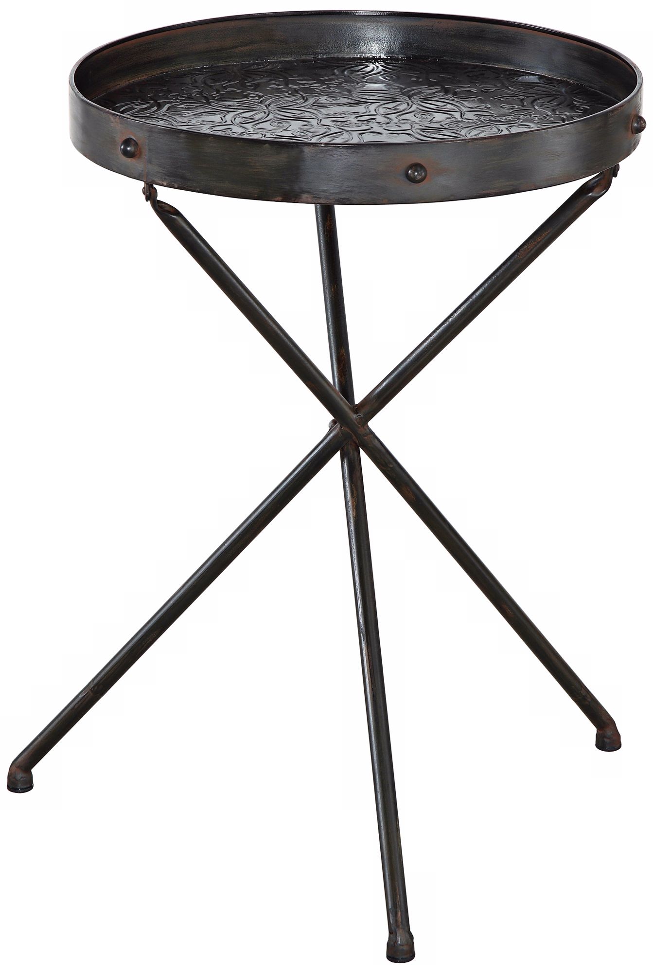 Foundry Antique Pewter Metal Foldable Table