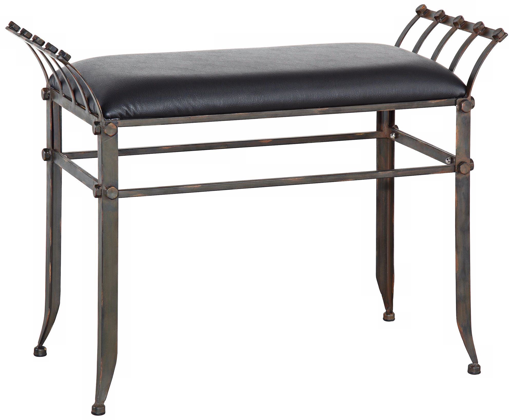 Foundry Antique Pewter Metal Bench