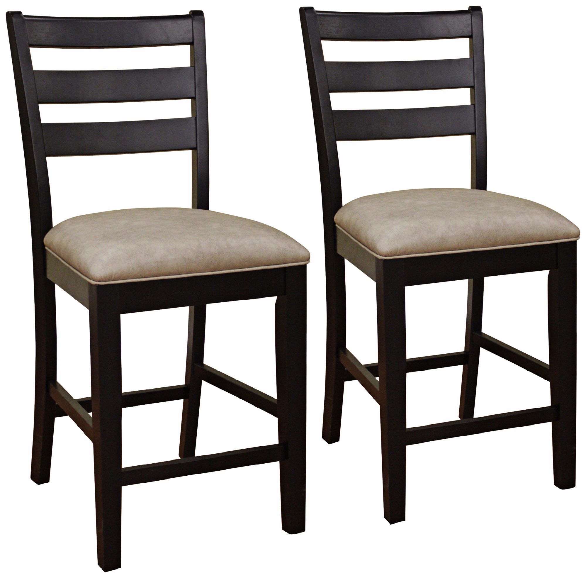 Set of 2 American Heritage Salma Black Slat Counter Chairs