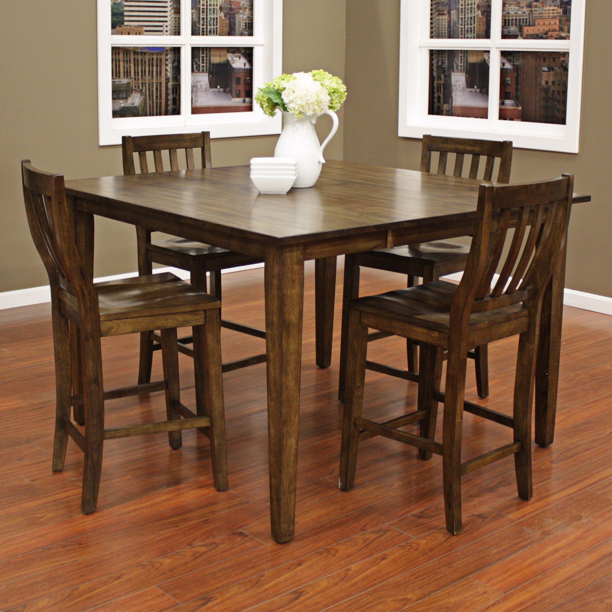 Este with Hyden Stool 5-Piece Grey Counter Height Dining Set