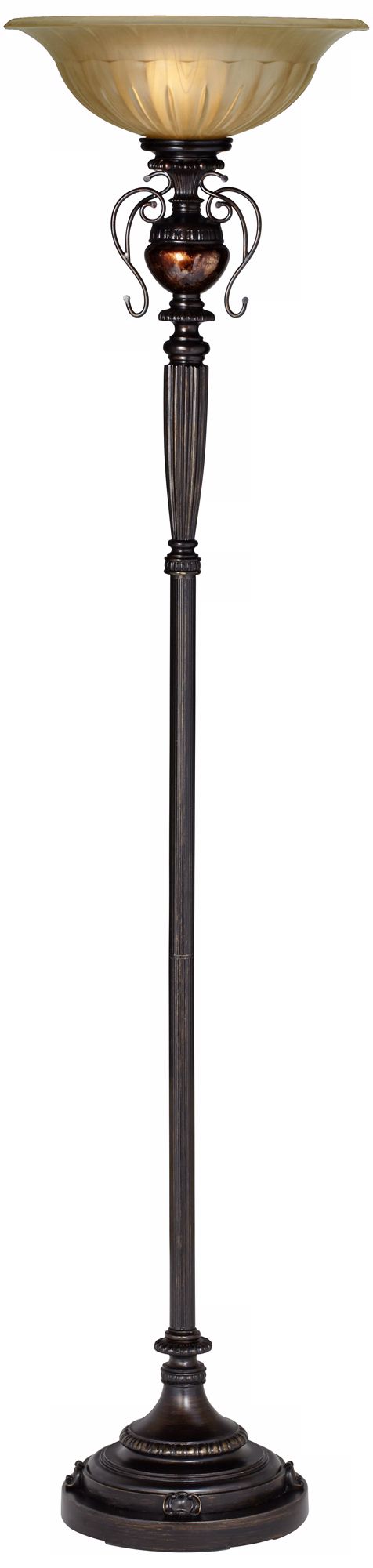 Brentwood Edwardian Glass Font Torchiere Floor Lamp