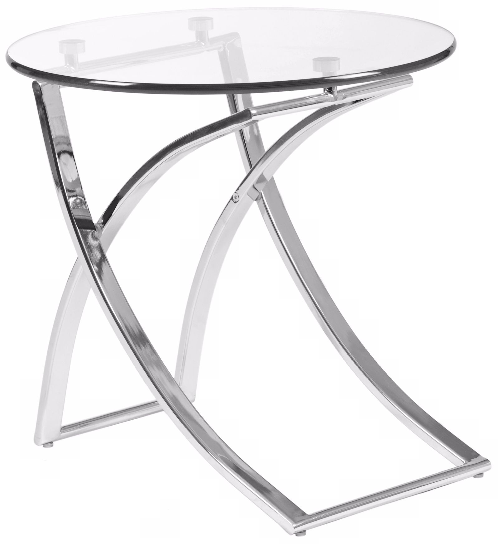 Talisa Contemporary Glass and Chrome Side Table