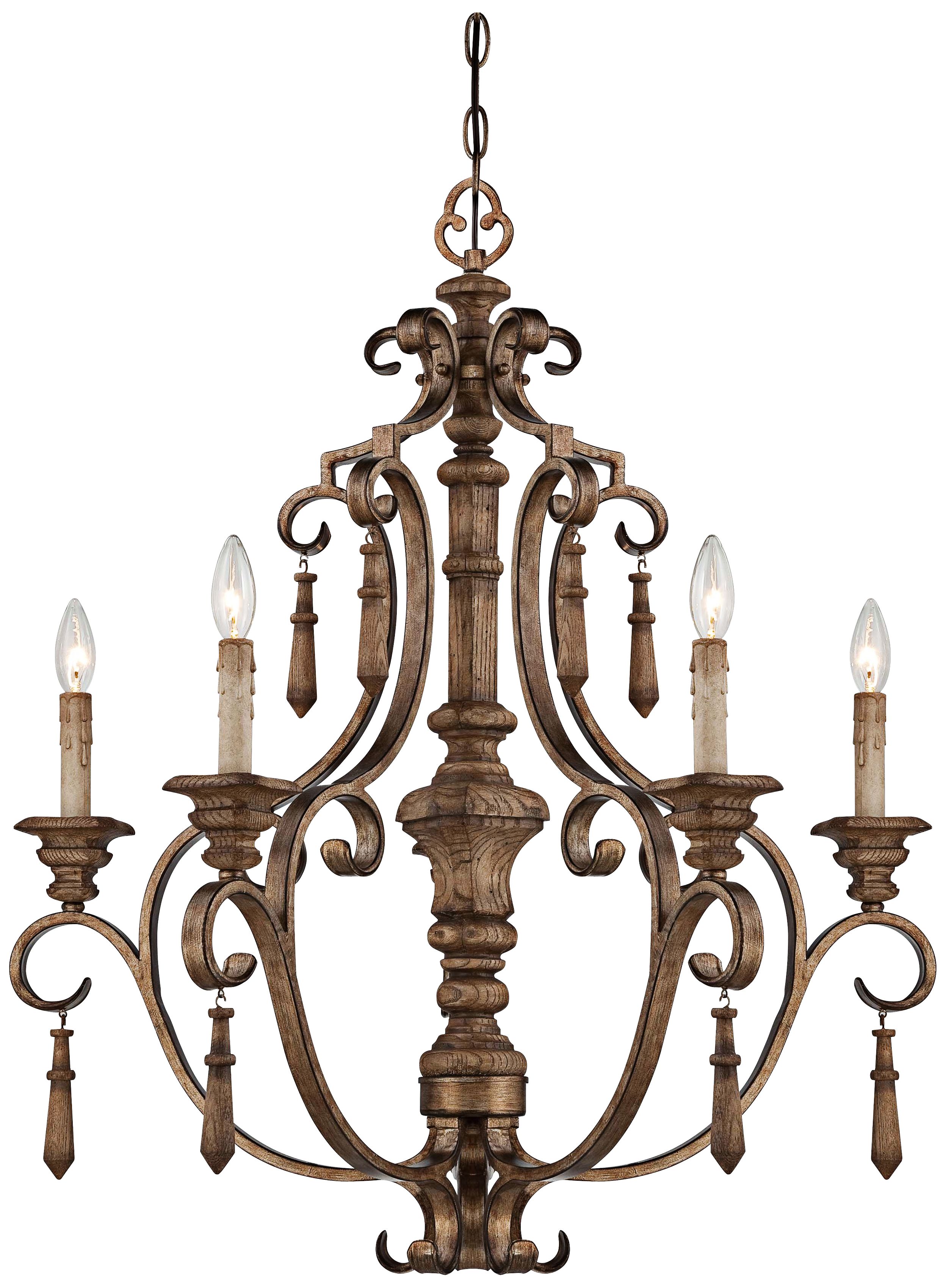 Abbott Place 29" Wide SingleTier Oak Chandelier