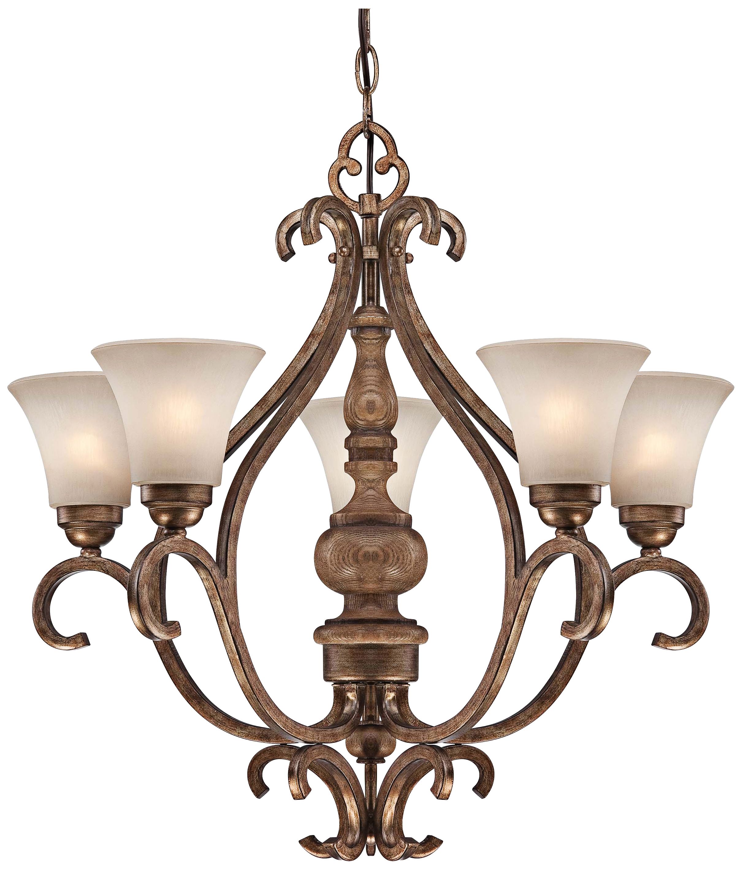 Abbott Place 24" Wide Oak Chandelier