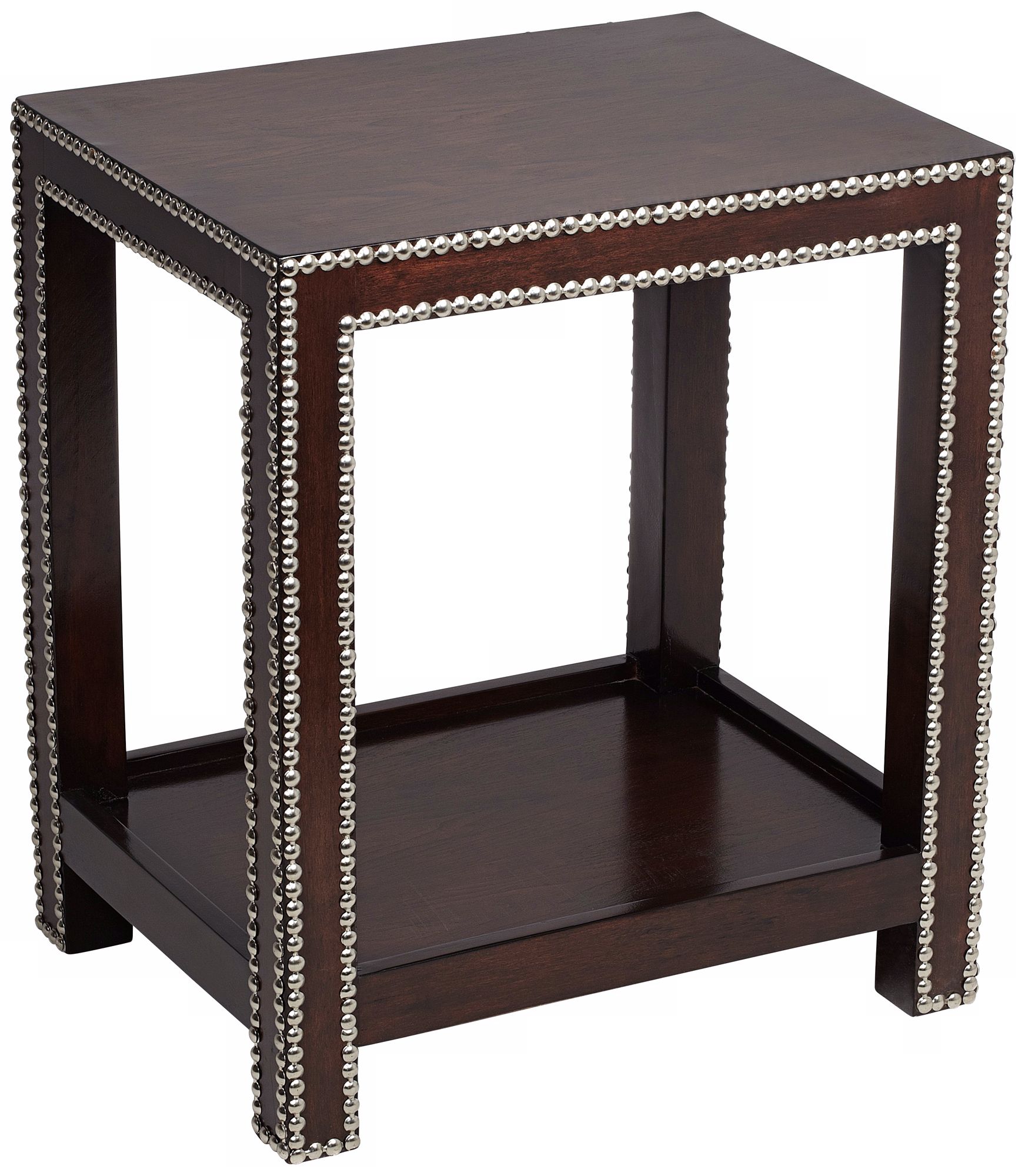 Madonna Nailhead Espresso Accent Table