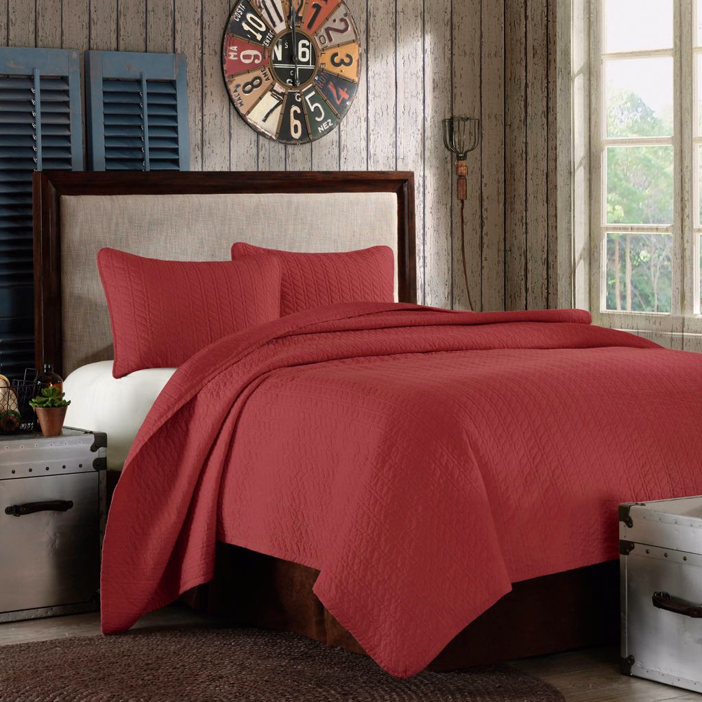 Woolrich Velvet Touch Scarlet Coverlet Set