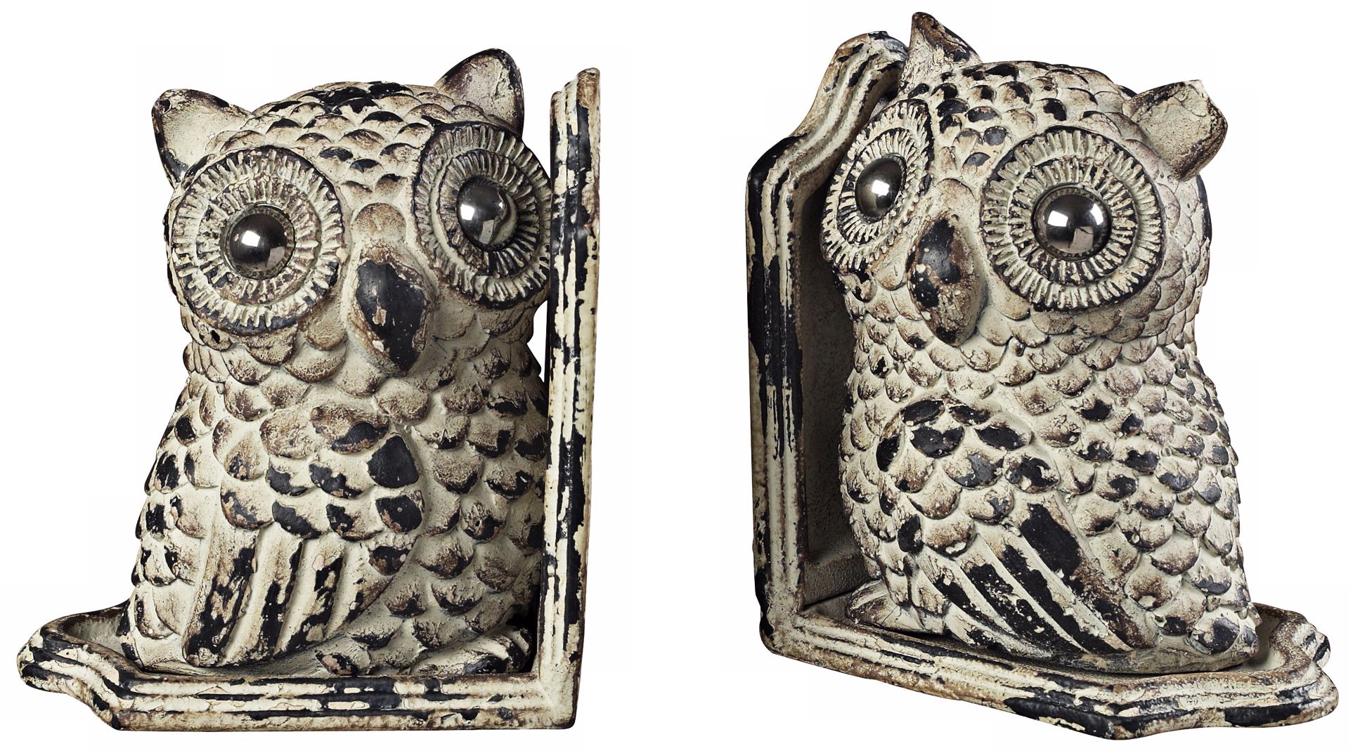 Set of 2 Grappa Gray Owl Bookends