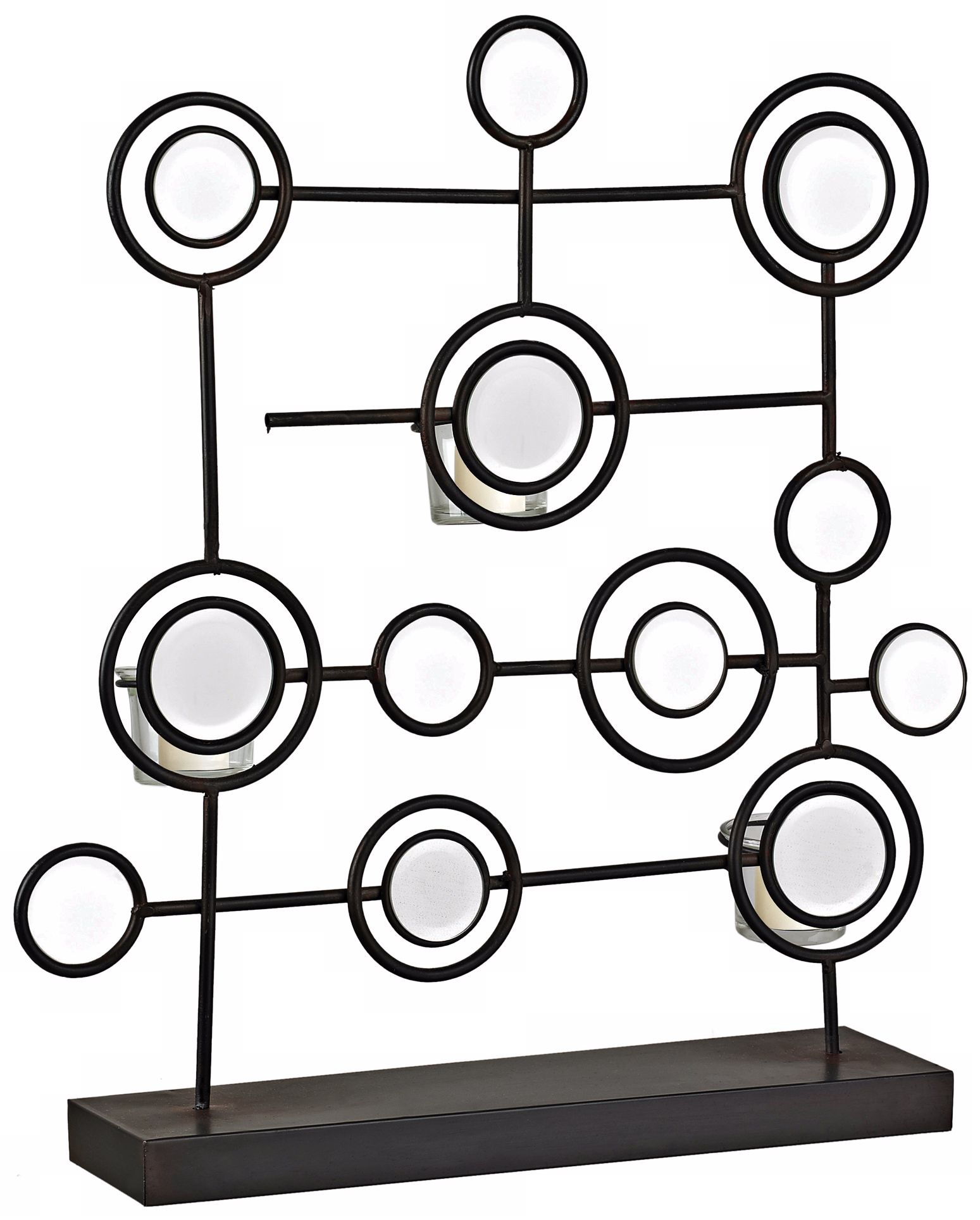 Iron and Mirror Tealight Candle Stand
