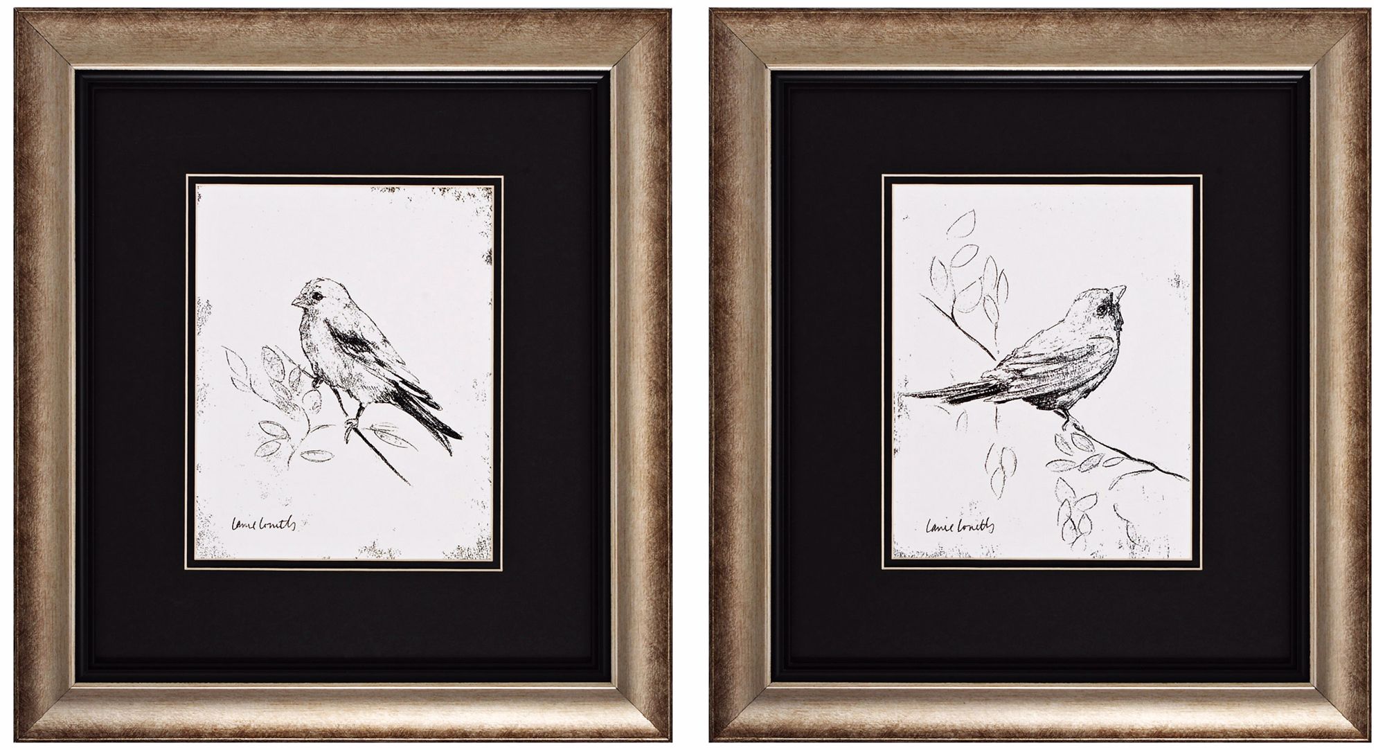 Set of 2 Song Bird III/IV 19" High Bird Wall Art