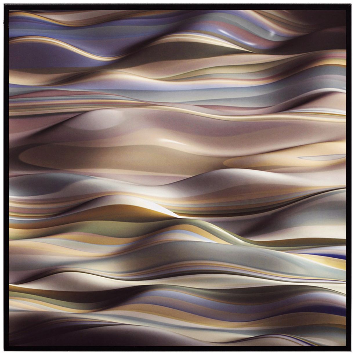 Undulation 5 19" Square Modern Wall Art