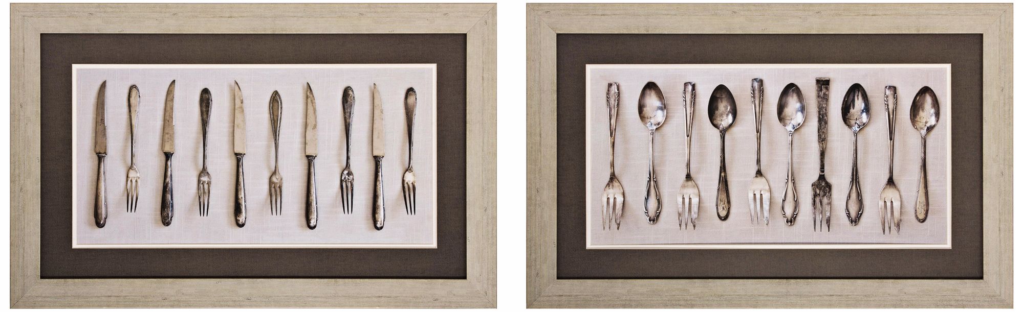 Set of 2 Antique I/II 33" Wide Kitchen Utensil Wall Art