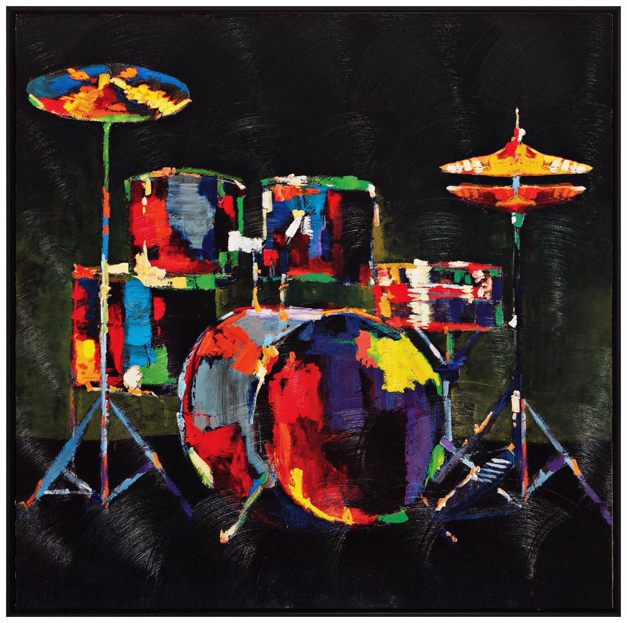 Drum Set 25" Square Musical Instrument Wall Art