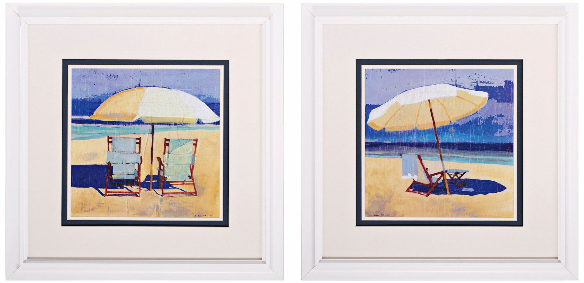 Set of 2 Seating For I/II 22" Square Beach Wall Art