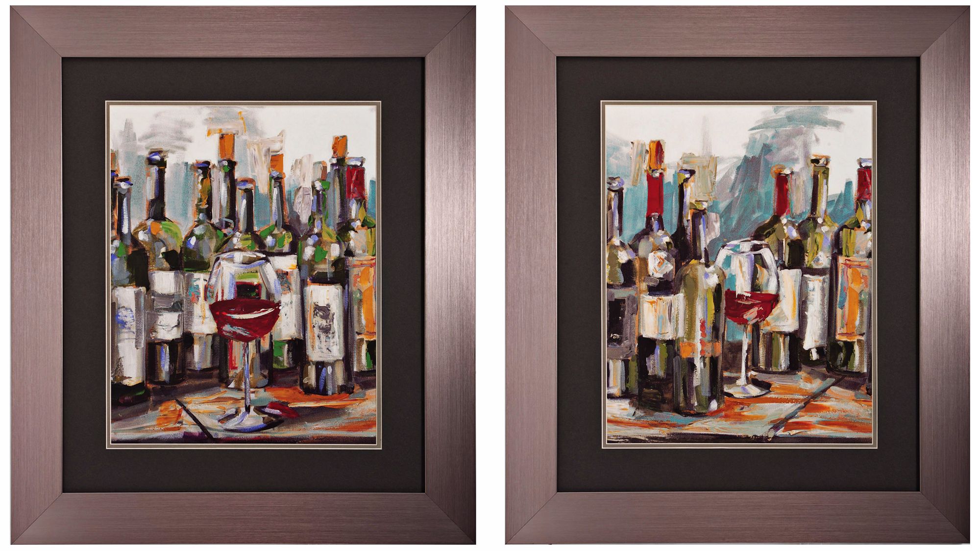 Set of 2 Uncorked I/II 30" High Wine Wall Art
