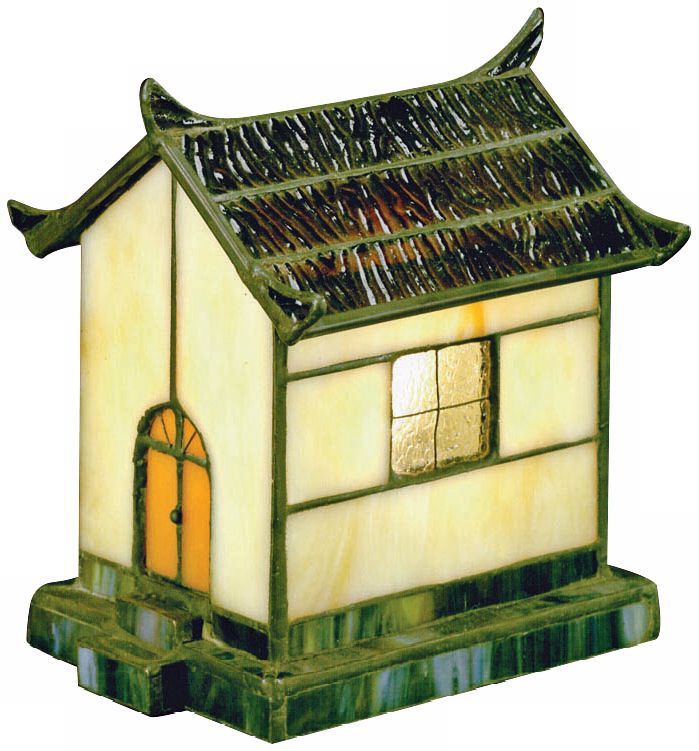 Pagoda Collection Yellow Tiffany Style Accent Light