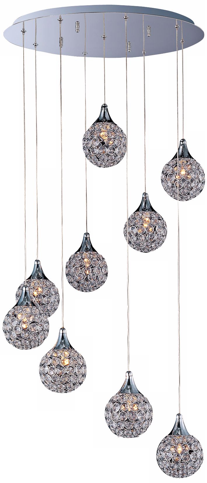 ET2 Brilliant 9-Light 21" Wide Chrome Pendant