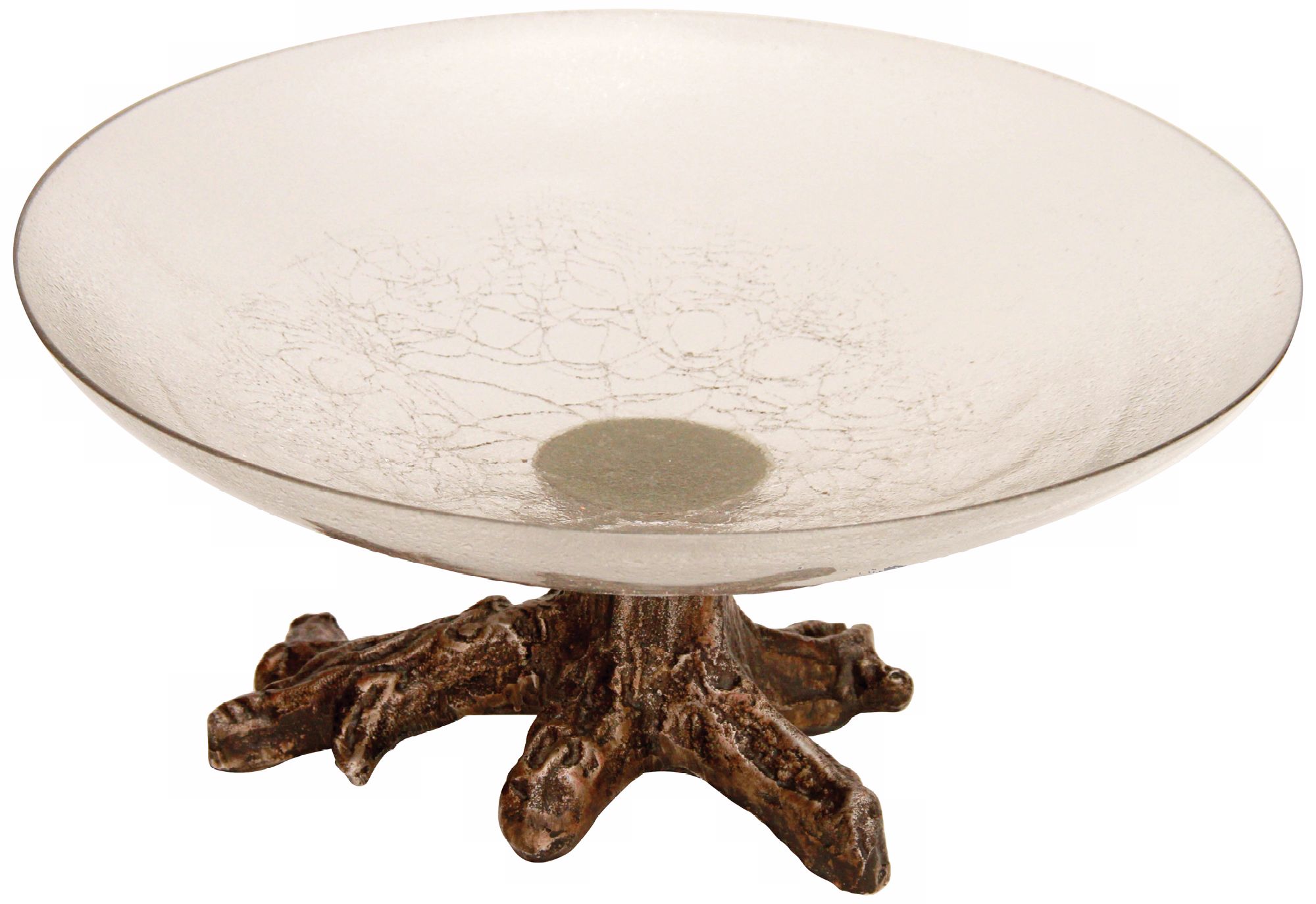 Costa Brava Crackle Etched Glass Bowl
