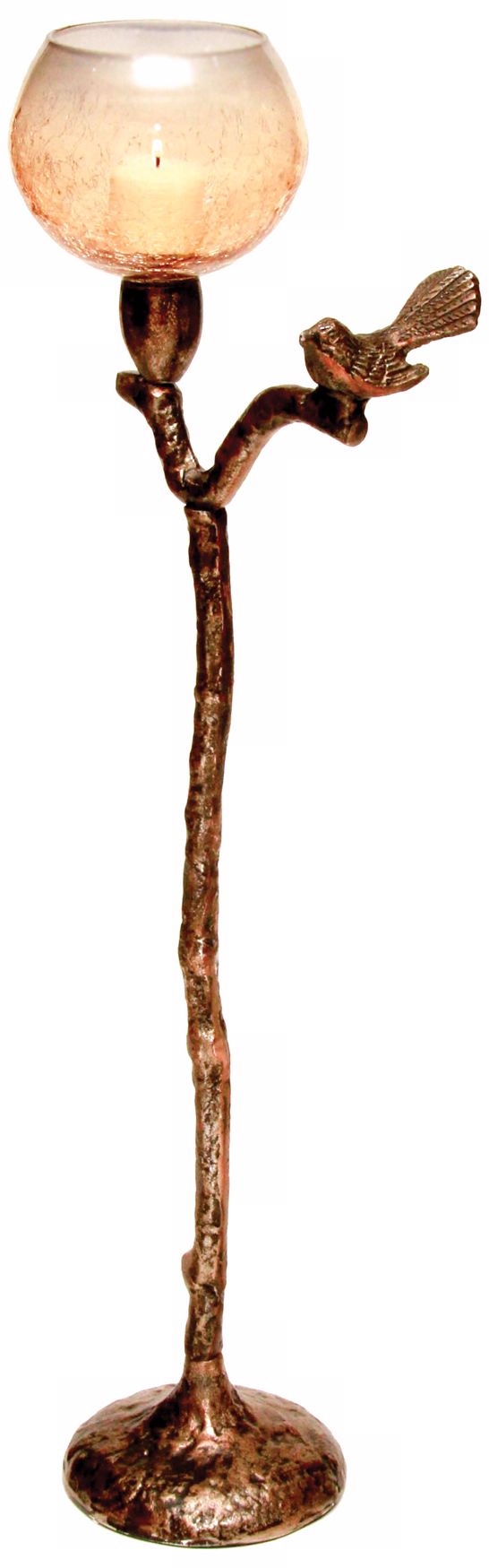 Costa Brava Bird  24 1/4" High Burnt Nickel Tealight Holder