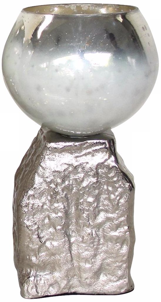 Rojo 16 Rocky Small Aluminum and Glass Tea Light Holder