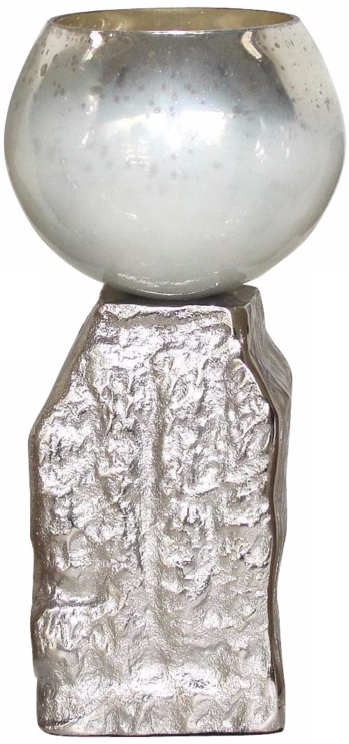 Rojo 16 Rocky Medium Aluminum and Glass Tea Light Holder