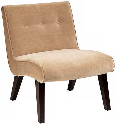Ave Six® Curves Coffee Velvet Accent Chair
