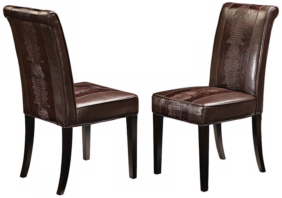 Horizon Set of 2 Brown Croc Dining Chairs