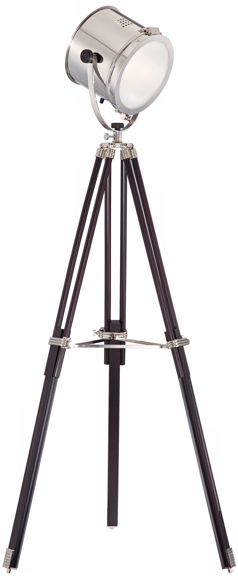 Director's Chrome and Espresso Tripod Floor Lamp