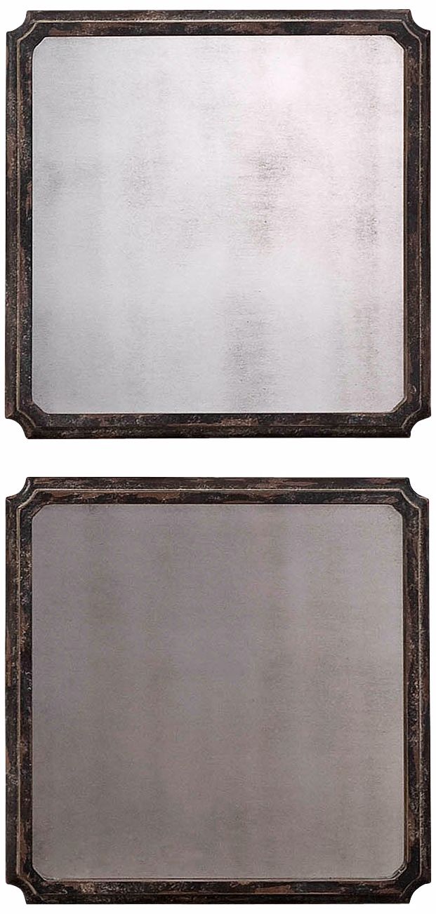 Uttermost Set of 2 Logrono 16" Square Wall Mirrors