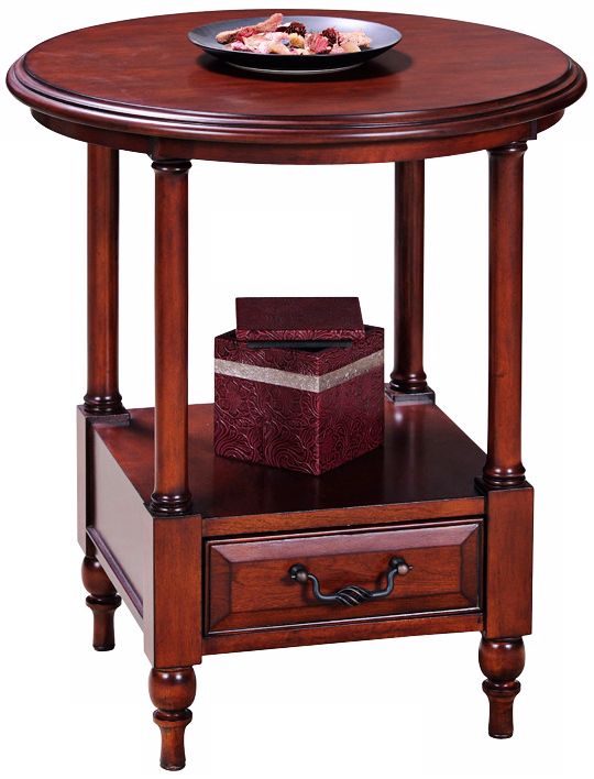 Leick Furniture Claridge Cherry Round Storage Table