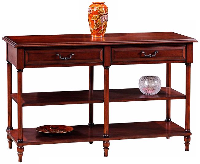 Leick Furniture Claridge Cherry Two-Tier Console Table