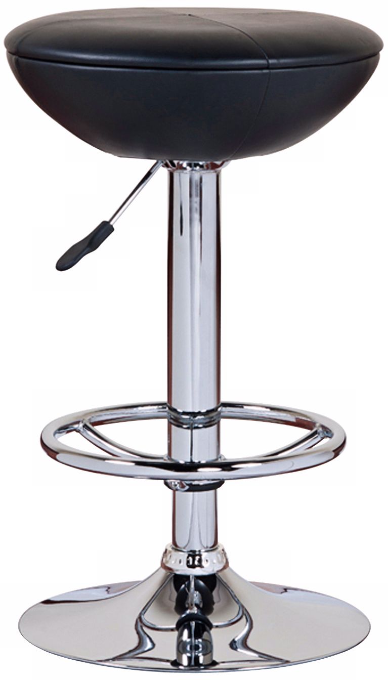 Leick Furniture Black and Chrome Adjustable Bar Stool