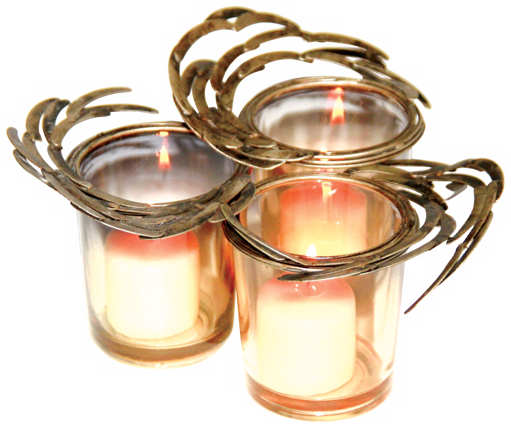 Costa Brava Topaz Glass Burnt Nickel Votive Holder
