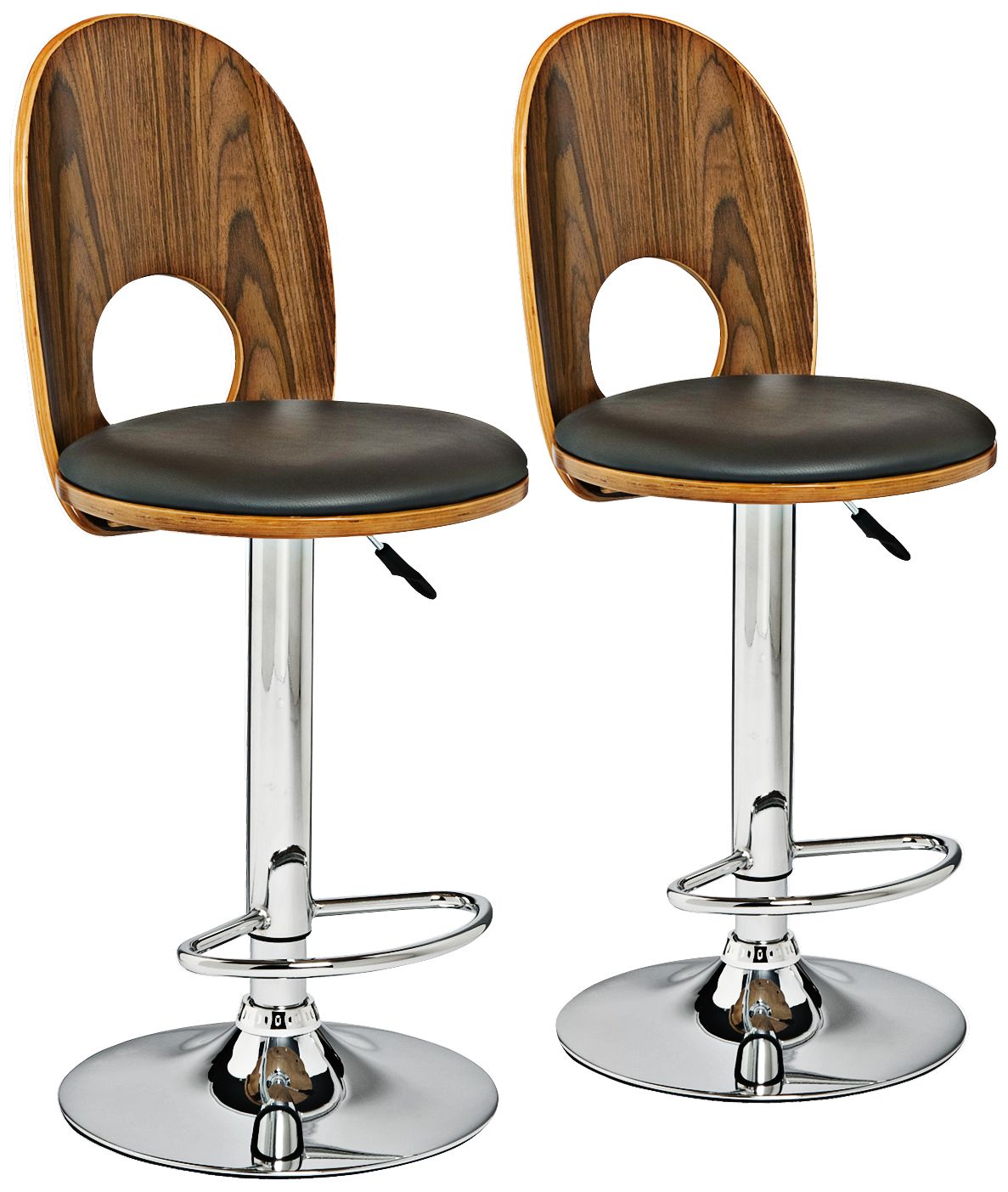 Leick Furniture Set of 2 Walnut/Espresso Bar Stools