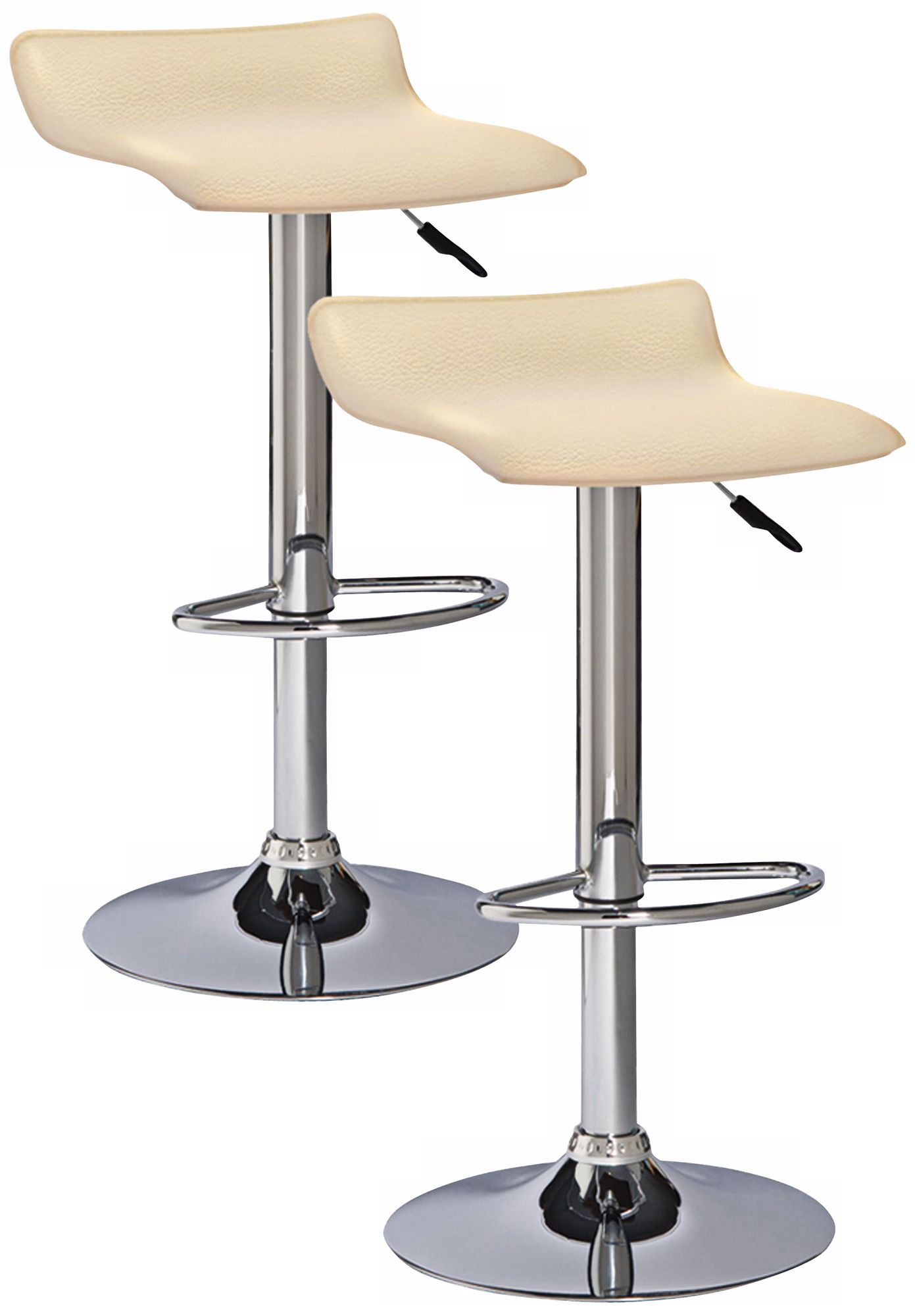 Leick Furniture Set of 2 Adjustable Cream Bar Stools